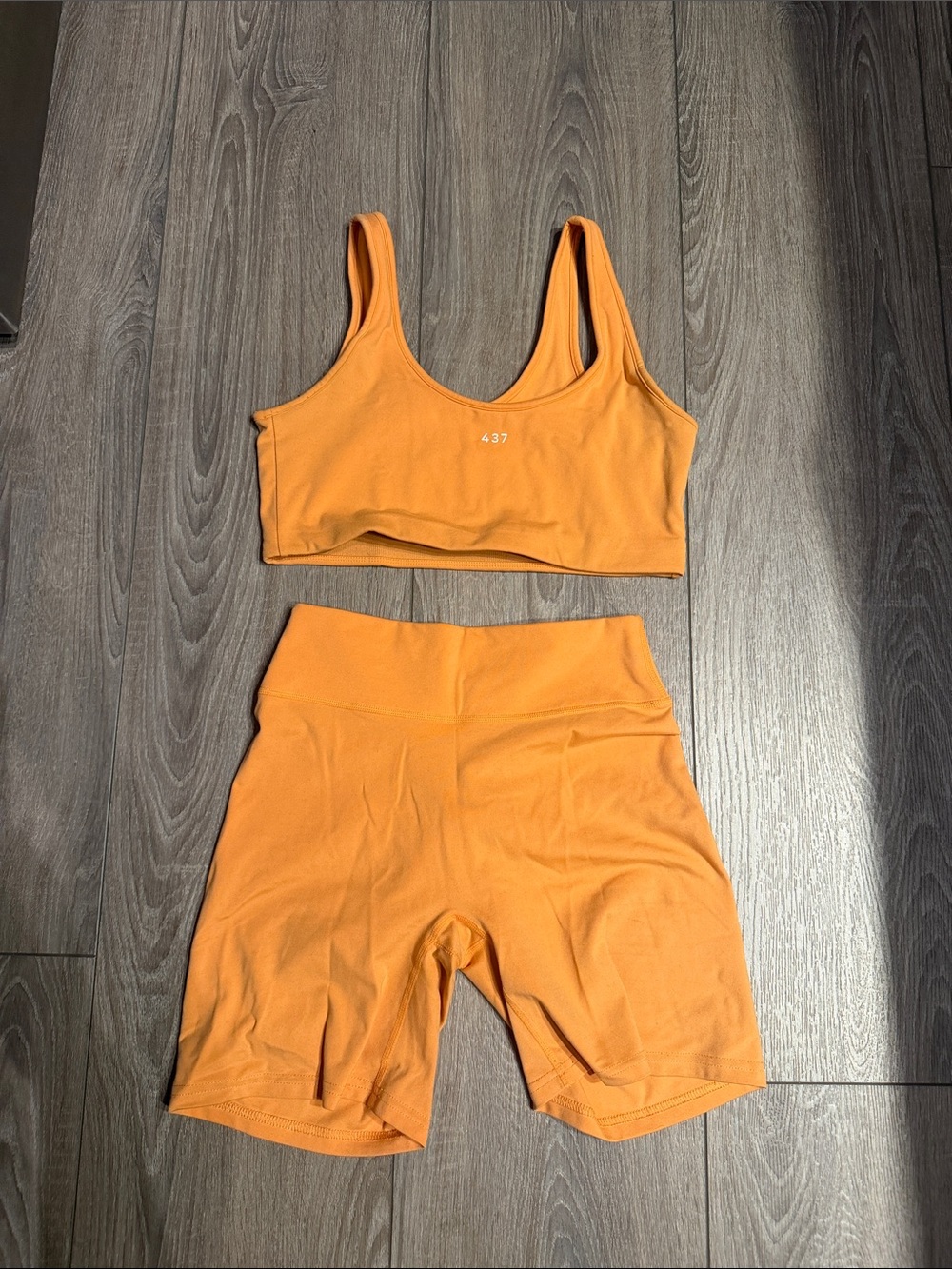 437 Four Three Seven Matching Workout Set Creamsicle Orange M